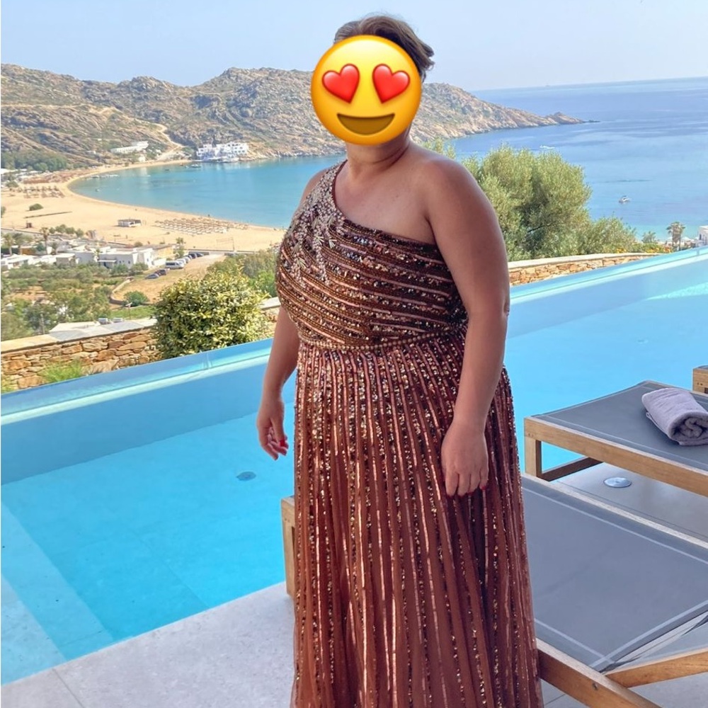 Bronze sequins gown size 16